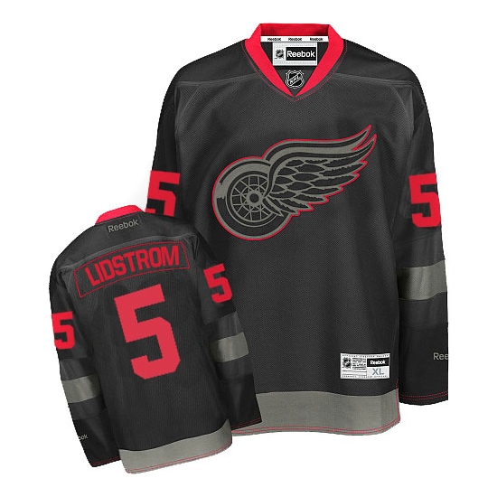 Nicklas Lidstrom Detroit Red Wings Authentic Reebok Jersey - Black Ice