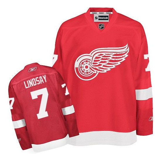Ted Lindsay Detroit Red Wings Authentic Home Reebok Jersey - Red