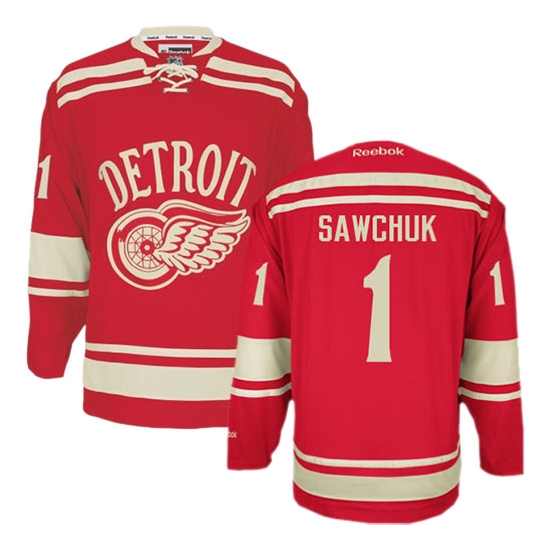 Terry Sawchuk Detroit Red Wings Authentic 2014 Winter Classic Reebok Jersey - Red