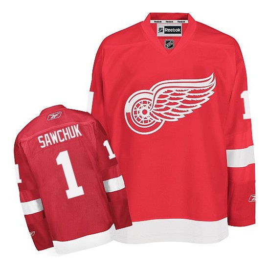 Terry Sawchuk Detroit Red Wings Authentic Home Reebok Jersey - Red