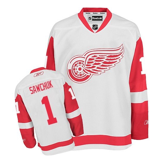 Terry Sawchuk Detroit Red Wings Authentic Away Reebok Jersey - White