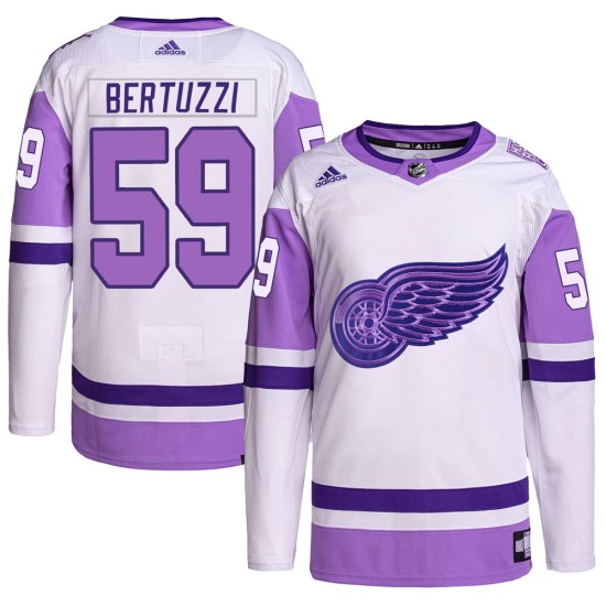 Tyler Bertuzzi Detroit Red Wings Youth Authentic Hockey Fights Cancer Primegreen Adidas Jersey - White/Purple
