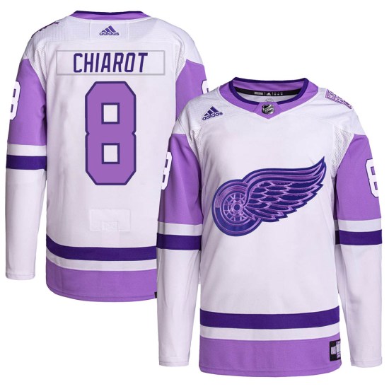 Ben Chiarot Detroit Red Wings Youth Authentic Hockey Fights Cancer Primegreen Adidas Jersey - White/Purple
