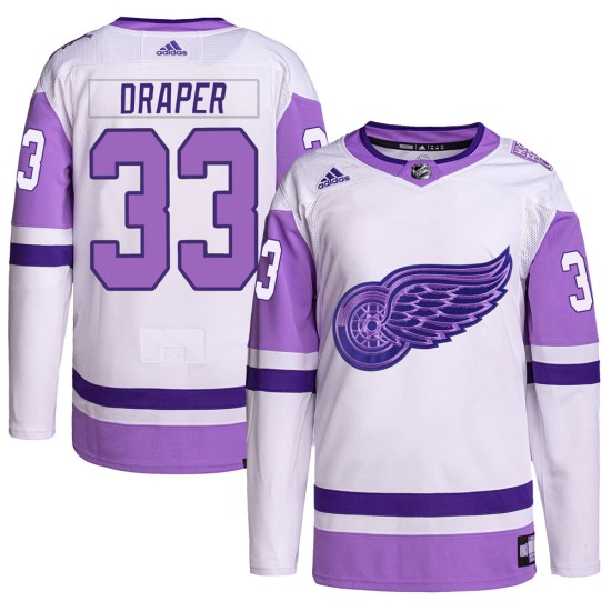 Kris Draper Detroit Red Wings Youth Authentic Hockey Fights Cancer Primegreen Adidas Jersey - White/Purple