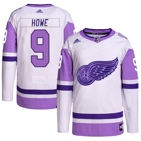 Gordie Howe Detroit Red Wings Youth Authentic Hockey Fights Cancer Primegreen Adidas Jersey - White/Purple