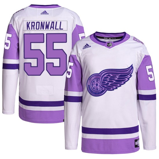 Niklas Kronwall Detroit Red Wings Youth Authentic Hockey Fights Cancer Primegreen Adidas Jersey - White/Purple