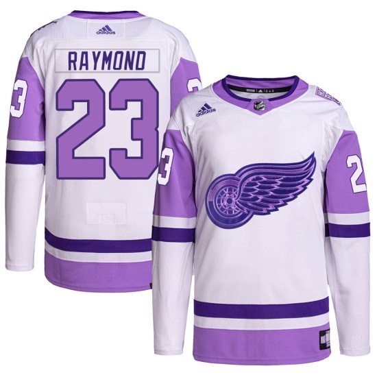 Lucas Raymond Detroit Red Wings Youth Authentic Hockey Fights Cancer Primegreen Adidas Jersey - White/Purple