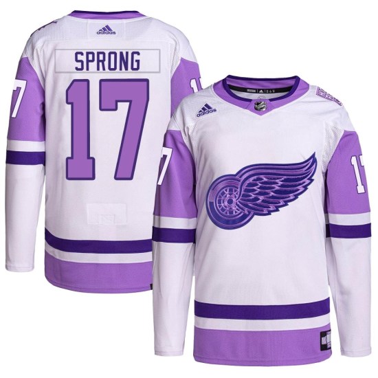 Daniel Sprong Detroit Red Wings Youth Authentic Hockey Fights Cancer Primegreen Adidas Jersey - White/Purple