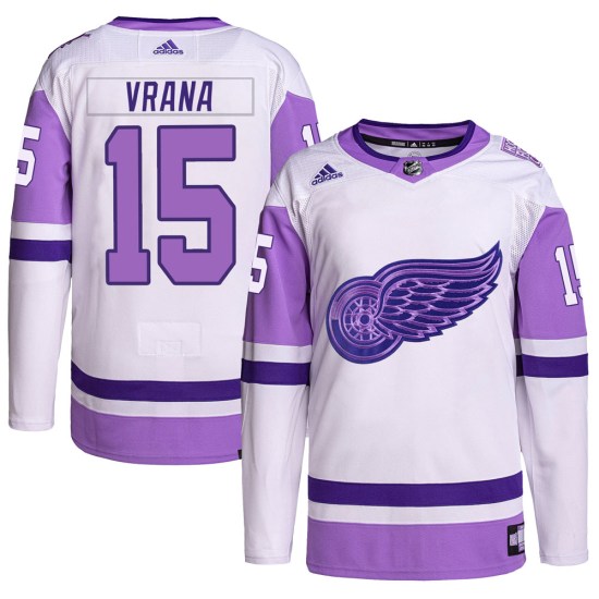Jakub Vrana Detroit Red Wings Youth Authentic Hockey Fights Cancer Primegreen Adidas Jersey - White/Purple