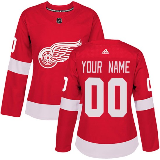 Custom Detroit Red Wings Women's Authentic Custom Home Adidas Jersey - Red