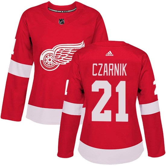 Austin Czarnik Detroit Red Wings Women's Authentic Home Adidas Jersey - Red