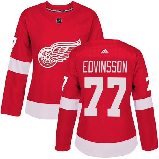 Simon Edvinsson Detroit Red Wings Women's Authentic Home Adidas Jersey - Red