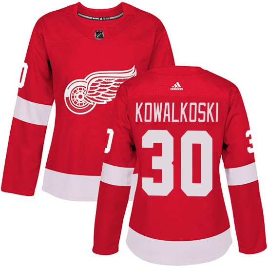 Justin Kowalkoski Detroit Red Wings Women's Authentic Home Adidas Jersey - Red