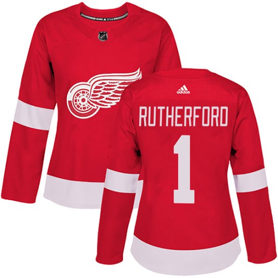 Jim Rutherford Detroit Red Wings Women's Authentic Home Adidas Jersey - Red
