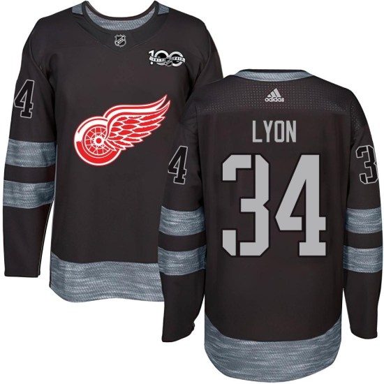 Alex Lyon Detroit Red Wings Authentic 1917-2017 100th Anniversary Jersey - Black