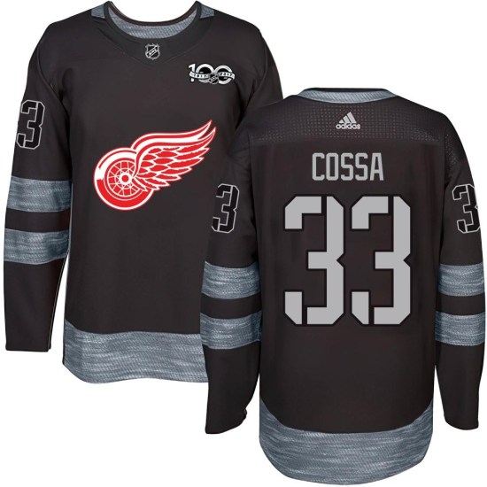 Sebastian Cossa Detroit Red Wings Youth Authentic 1917-2017 100th Anniversary Jersey - Black