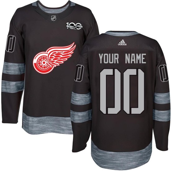 Custom Detroit Red Wings Youth Authentic Custom 1917-2017 100th Anniversary Jersey - Black