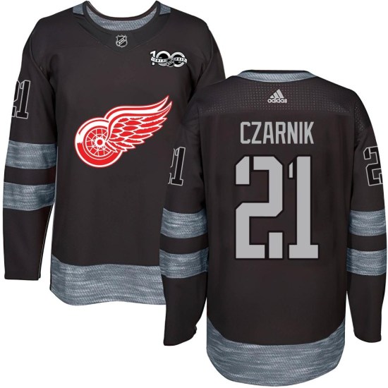 Austin Czarnik Detroit Red Wings Youth Authentic 1917-2017 100th Anniversary Jersey - Black