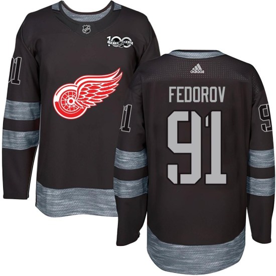 Sergei Fedorov Detroit Red Wings Youth Authentic 1917-2017 100th Anniversary Jersey - Black