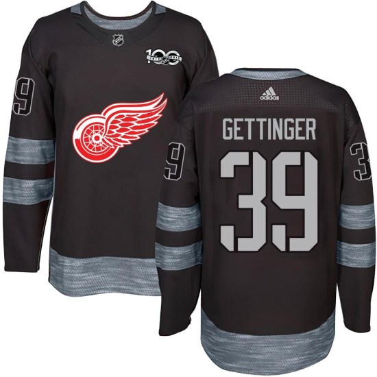 Tim Gettinger Detroit Red Wings Youth Authentic 1917-2017 100th Anniversary Jersey - Black