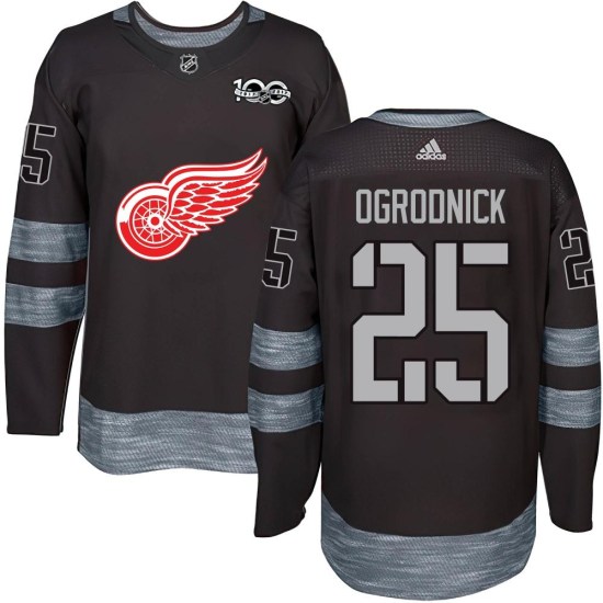 John Ogrodnick Detroit Red Wings Youth Authentic 1917-2017 100th Anniversary Jersey - Black