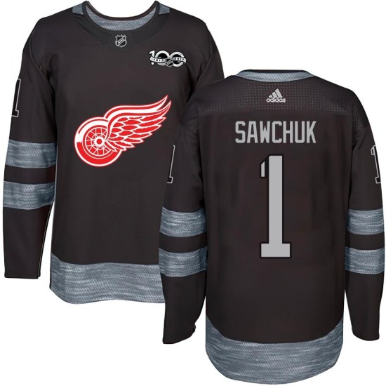 Terry Sawchuk Detroit Red Wings Youth Authentic 1917-2017 100th Anniversary Jersey - Black