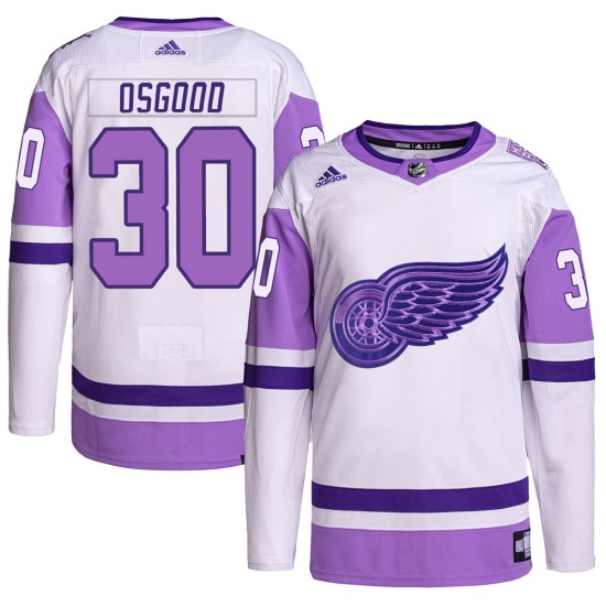 Chris Osgood Detroit Red Wings Authentic Hockey Fights Cancer Primegreen Adidas Jersey - White/Purple