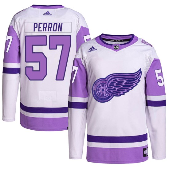 David Perron Detroit Red Wings Authentic Hockey Fights Cancer Primegreen Adidas Jersey - White/Purple