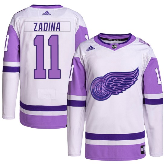 Filip Zadina Detroit Red Wings Authentic Hockey Fights Cancer Primegreen Adidas Jersey - White/Purple