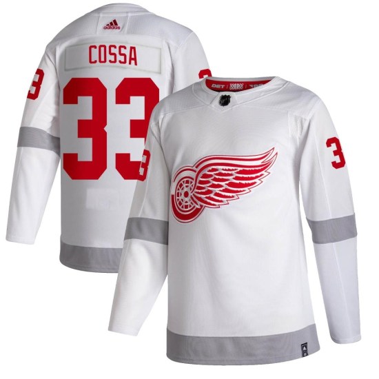 Sebastian Cossa Detroit Red Wings Authentic 2020/21 Reverse Retro Adidas Jersey - White