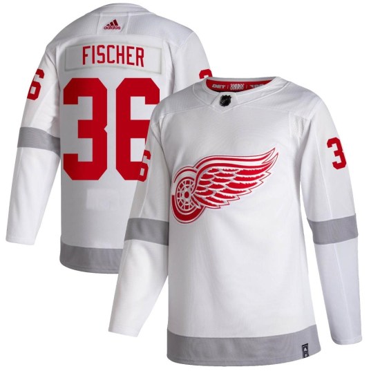 Christian Fischer Detroit Red Wings Authentic 2020/21 Reverse Retro Adidas Jersey - White