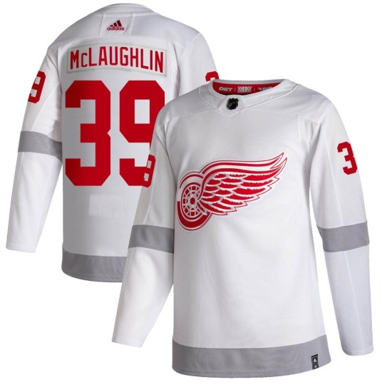 Dylan McLaughlin Detroit Red Wings Authentic 2020/21 Reverse Retro Adidas Jersey - White