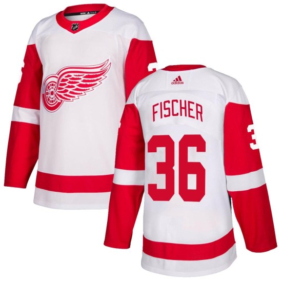 Christian Fischer Detroit Red Wings Youth Authentic Adidas Jersey - White