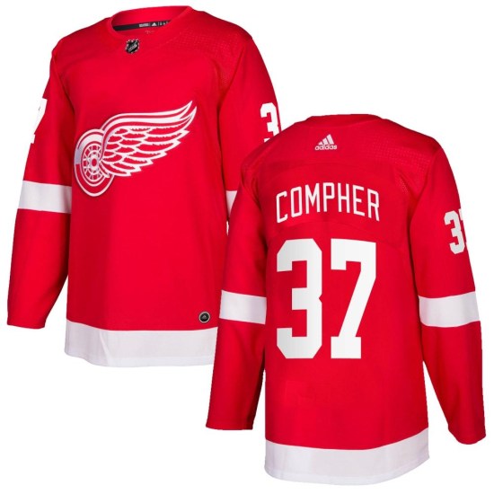J.T. Compher Detroit Red Wings Youth Authentic Home Adidas Jersey - Red