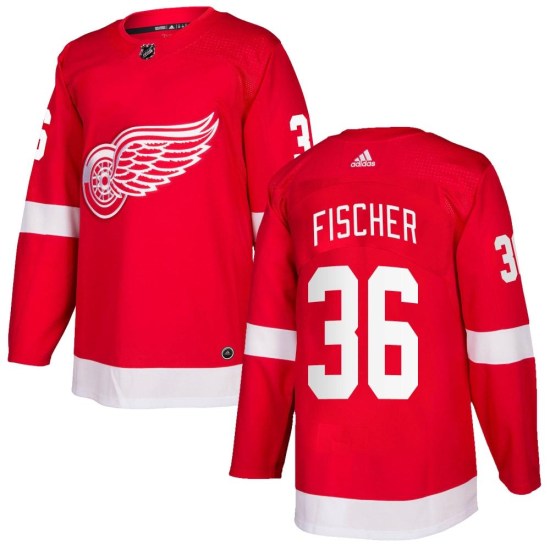 Christian Fischer Detroit Red Wings Youth Authentic Home Adidas Jersey - Red