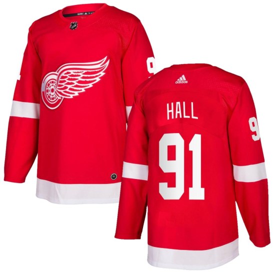 Curtis Hall Detroit Red Wings Youth Authentic Home Adidas Jersey - Red