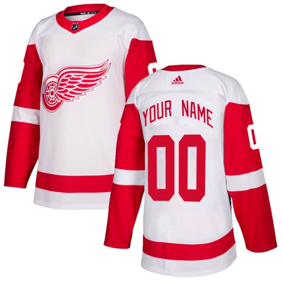 Custom Detroit Red Wings Authentic Custom Adidas Jersey - White
