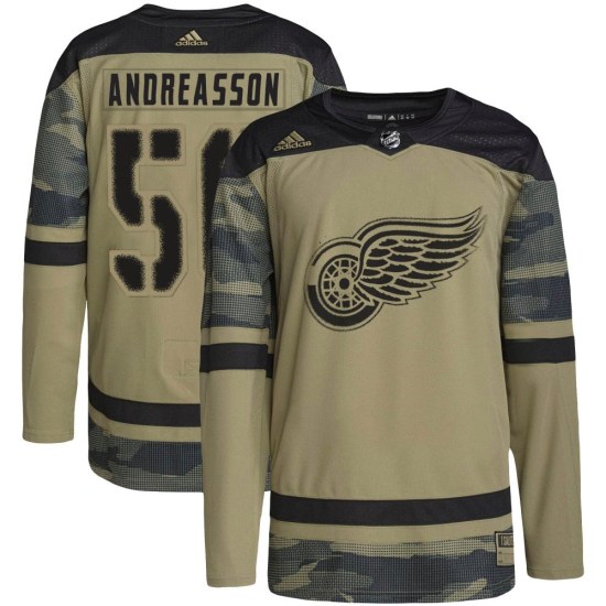 Pontus Andreasson Detroit Red Wings Authentic Military Appreciation Practice Adidas Jersey - Camo