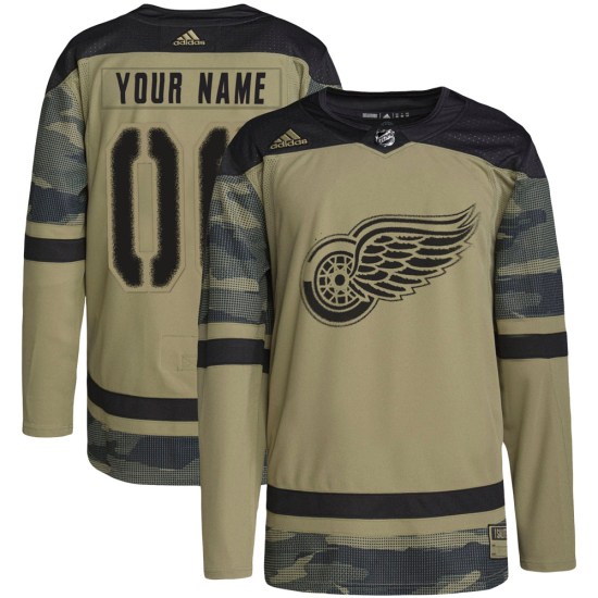 Custom Detroit Red Wings Authentic Custom Military Appreciation Practice Adidas Jersey - Camo