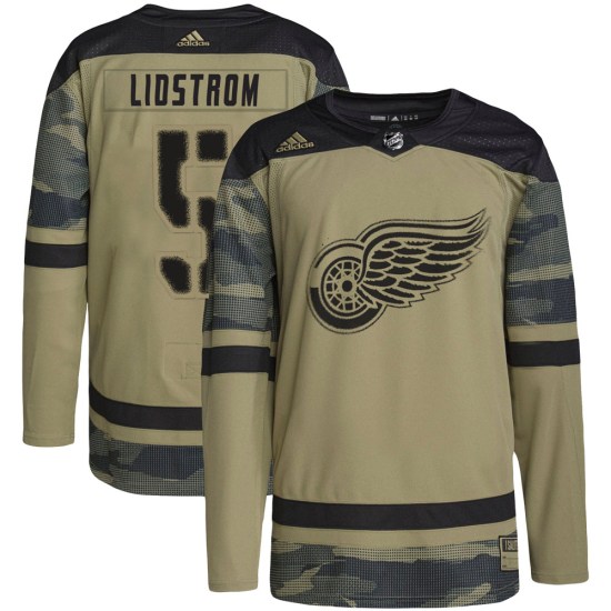 Nicklas Lidstrom Detroit Red Wings Authentic Military Appreciation Practice Adidas Jersey - Camo