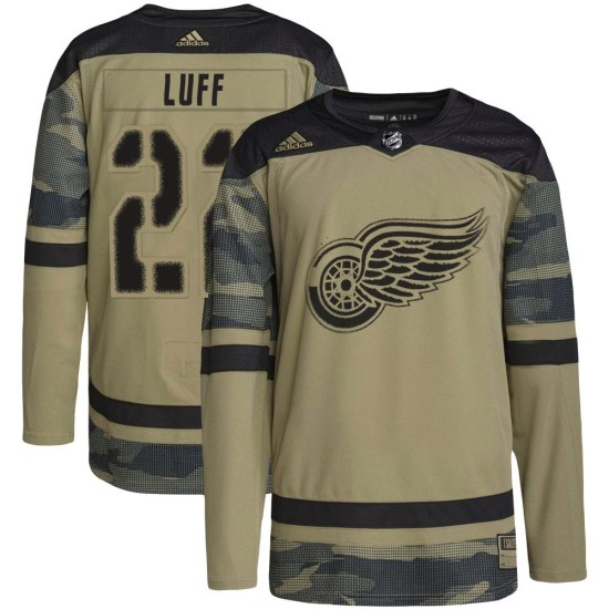 Matt Luff Detroit Red Wings Authentic Military Appreciation Practice Adidas Jersey - Camo