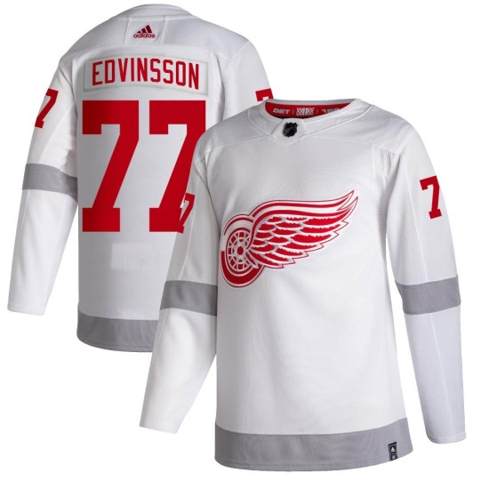 Simon Edvinsson Detroit Red Wings Youth Authentic 2020/21 Reverse Retro Adidas Jersey - White
