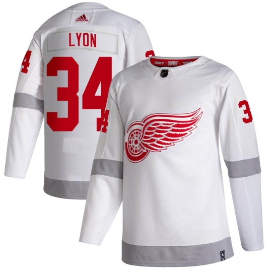 Alex Lyon Detroit Red Wings Youth Authentic 2020/21 Reverse Retro Adidas Jersey - White