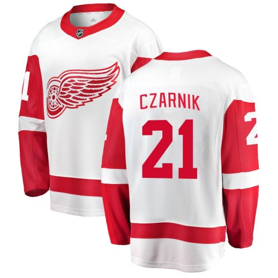 Austin Czarnik Detroit Red Wings Youth Breakaway Away Fanatics Branded Jersey - White
