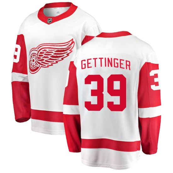 Tim Gettinger Detroit Red Wings Youth Breakaway Away Fanatics Branded Jersey - White