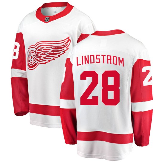 Gustav Lindstrom Detroit Red Wings Youth Breakaway Away Fanatics Branded Jersey - White