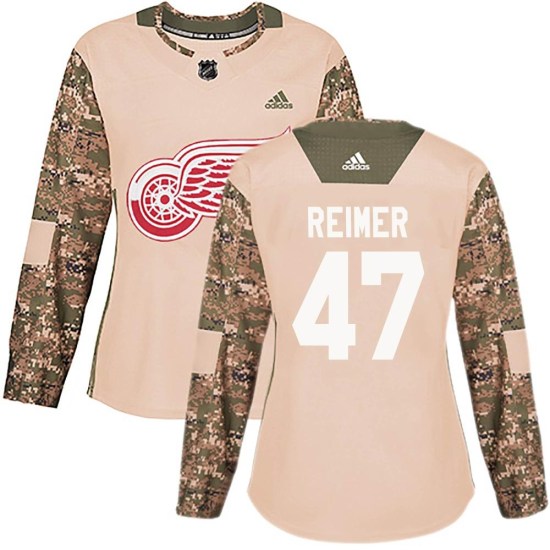James Reimer Detroit Red Wings Women's Authentic Veterans Day Practice Adidas Jersey - Camo