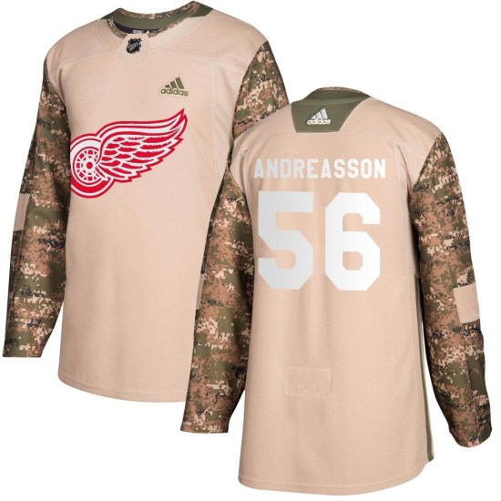Pontus Andreasson Detroit Red Wings Authentic Veterans Day Practice Adidas Jersey - Camo