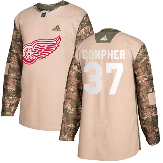 J.T. Compher Detroit Red Wings Authentic Veterans Day Practice Adidas Jersey - Camo