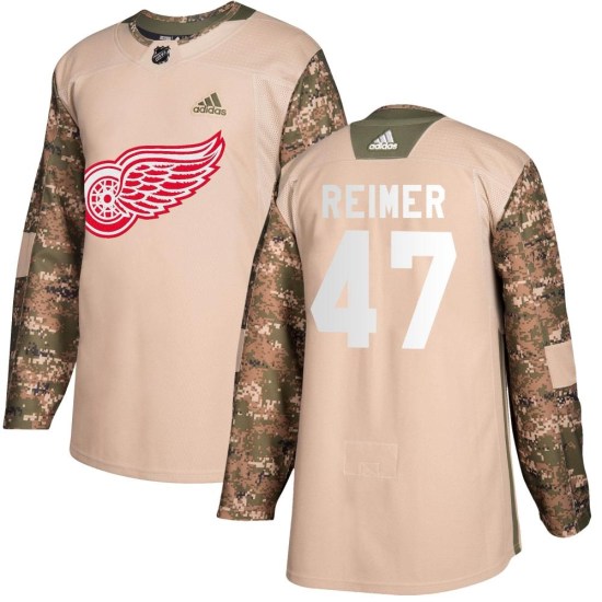 James Reimer Detroit Red Wings Authentic Veterans Day Practice Adidas Jersey - Camo